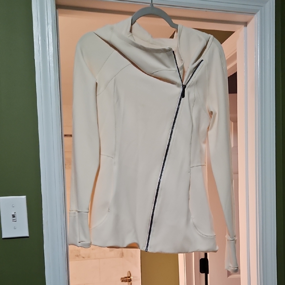 Lululemon Cream Asymmetrical Zip Jacket